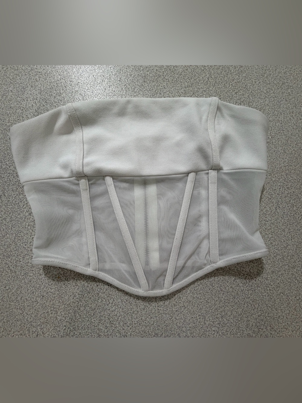 Princess Polly White Mesh Bandeau Corset Top